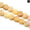 Natural heart-shaped yellow quartz gemstone beads for DIY jewelry making - 16mm / Yellow Jade