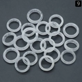 Stack of white natural agate crystal stone rings with smooth translucent texture - 18-20mm Inner Diameter / Clear Quartz (1pc)