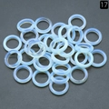 Translucent milky white opal resin band ring with soft blue luster and smooth finish - 18-20mm Inner Diameter / Opalite (Synthetic)
