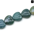 Perle di pietra del sangue lucide a forma di cuore per gioielli DIY in verde e rosso - 20mm Agata Indiana