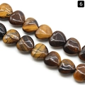 Tiger eye stone beads in heart shape for DIY jewelry making and craft projects - 16mm / Tiger's Eye