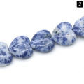 Perla a cuore in sodalite blu lucida con venature bianche naturali per gioielli fai da te - Sodalite 20mm