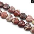Polished red jasper heart-shaped gemstone beads with natural patterns for DIY jewelry - 16mm / Rainbow Stone