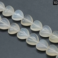 Milky white heart-shaped agate loose beads for DIY jewelry making accessories - 16mm / Agate