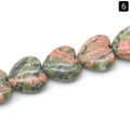 Perle unakite a forma di cuore con trama verde e rosa per creazione gioielli fai da te - 20mm Unakite