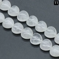 Polished 16mm heart-shaped white crystal beads with natural translucent texture for DIY jewelry - 16mm / White Crystal