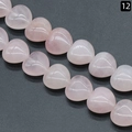 Handcrafted 16mm heart-shaped rose quartz loose beads with natural pink stone texture - 16mm / Rose Quartz
