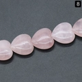 Perla in quarzo rosa a cuore da 20mm lucidata con venature naturali per gioielli fai da te - 20mm Quarzo Rosa