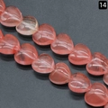 Pink heart-shaped natural stone bead with polished finish for DIY jewelry making - 16mm / Synthetic Cherry Quartz