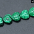 Perlina di malachite verde a forma di cuore con striature naturali per gioielli fai da te - Malachite Sintetica 20mm