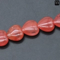 Perle in quarzo fragola rosa a forma di cuore per gioielli fai-da-te numero 11 - Quarzo Ciliegia Sintetico 20mm