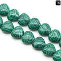 Malachite pattern heart-shaped 16mm gemstone beads for DIY necklace and bracelet jewelry - 16mm / Synthetic Malachite