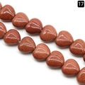 Polished brown goldstone heart-shaped loose beads for DIY jewelry making - 16mm / Synthetic Goldstone