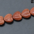 Perla a forma di cuore in pietra del sole con scintillanti pagliuzze dorate - Pietra di Sabbia Dorata 20mm
