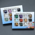 Set of 12 mini natural crystal apple pendants with leaf charms in a display gift box - Apple Shape Pendant (1496-1) / 12PCS