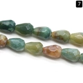 Cuentas de ágata natural talladas en gotas facetadas, tonos verde y marrón - Ágata de la India
