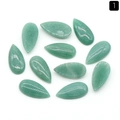 Set of 10 teardrop light green natural crystal cabochons for DIY jewelry making - Green Aventurine
