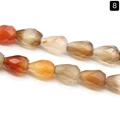Cuentas de ágata natural talladas en gota tonos tierra para hacer joyería - Ágata roja