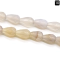 Cuentas facetadas de piedra natural blanco crema en forma de gota para joyería - Ágata Gris