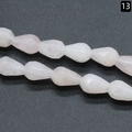 Sarta de cuentas de cuarzo rosa facetadas en forma de gota para accesorios de joyería - Cuarzo rosa