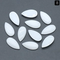 Polished white jade teardrop cabochon stones for jewelry making and DIY crafts - White Jade