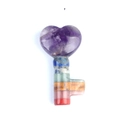 Colgante llave corazón Chakra con amatista y piedras naturales de varios colores - Sin Agujero