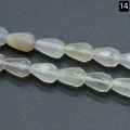 Cuentas de gota de ágata translúcida gris claro facetadas para la creación de joyas DIY - Ágata