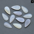 Water drop shape translucent opal gemstones for DIY jewelry making in pale blue hue - Agate