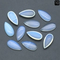 Set of 10 light blue teardrop opal stones for DIY jewelry making and embedding - Opal (Synthetic)