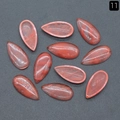 Set of 10 teardrop strawberry quartz natural stones for jewelry making and DIY crafts - Watermelon Red (Synthetic)