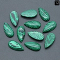 Malachite teardrop cabochons for DIY jewelry with natural green striped patterns - Malachite (Synthetic)