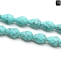 Cuenta de piedra facetada en forma de gota azul cielo con vetas para joyería DIY - Turquesa Azul Sintética
