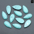 Blue teardrop stones with black marble veins for DIY jewelry, set of 10 pieces - Blue Turquoise (Synthetic)
