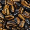 Pietre naturali occhio di tigre lucidate con lucentezza marrone ed effetto occhio di gatto - Confezione da 1 kg / Occhio di tigre