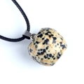 20mm natural spotted stone apple pendant with black cord for DIY jewelry decor - 20mm Dalmation Stone