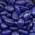 Pietre di cristallo ovali occhio di tigre blu lucido con venature naturali - Confezione da 1 kg / Cristallo blu fuso (Sintetico)