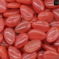 Perle in agata corniola lucida a forma di uovo con finitura rosa liscia - Confezione da 1 kg / Cristallo rosso fuso (Sintetico)