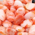 Pendaglio in cristallo a goccia con venature marmoree arancione caldo e bianco latte - Confezione da 1 kg / Rosso Agata