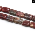 Flat rectangular Red Jasper gemstone beads 13x18mm for DIY jewelry making material - 13x18mm / Rainbow Stone