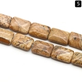Flache rechteckige Bild-Jaspis Natursteinperlen mit braunen Landschaftsmaserungen - 13x18mm / Jaspis