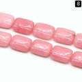 Polierte rechteckige Naturperlen aus Rosenquarz für DIY-Schmuckherstellung und Basteln - 13x18mm / Rosa Jade (Gefärbt)