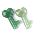Green natural aventurine stone key carvings in heart shape with polished finish - Green Aventurine