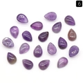 Polished pear-shaped purple amethyst teardrop cabochon loose gemstone for jewelry DIY - 10X14mm Amethyst