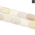 Flache rechteckige Naturachatperlen in Milchweiß für die Schmuckherstellung und DIY-Projekte - 13x18mm / Achat