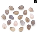 Pear shape natural crystal teardrop stones in mixed grey and pink tones for DIY jewelry - 10X14mm Grey Agate