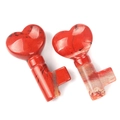 Polished red jasper heart-shaped key carvings with natural marble texture patterns - Red Jasper