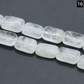Transparente milchweiß rechteckige Naturkristallperle für die DIY-Schmuckherstellung - 13x18mm / Weiß Kristall