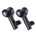 Polished black natural stone heart-shaped key carvings set for decor or massage - Obsidian