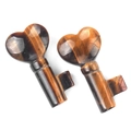 Tiger eye stone heart key ornaments with natural brown stripes and silk texture finish - Tiger's Eye