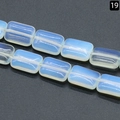 Transluzente rechteckige Opalperlen mit blauem Schimmer für DIY Schmuckzubehör - 13x18mm / Opal (Synthetisch)